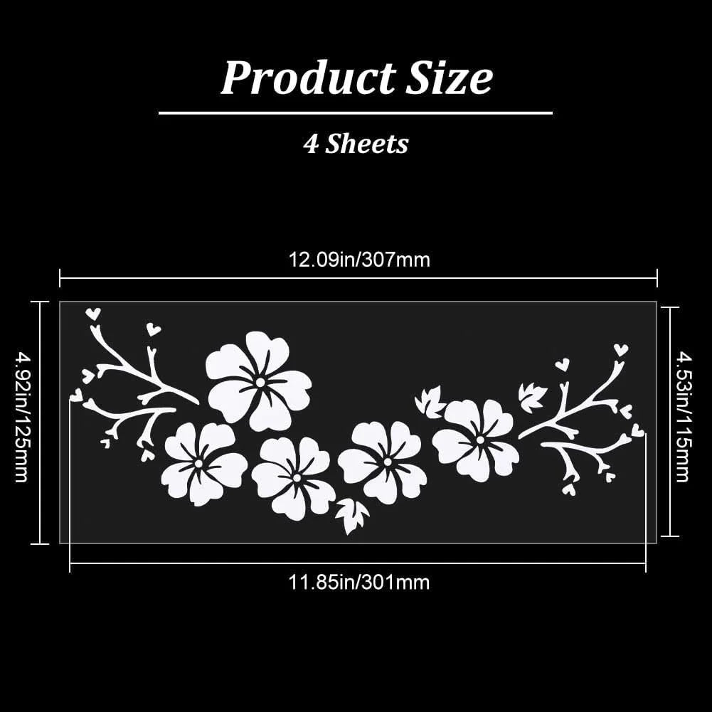 Hawaiian Stickers and Decals Hibiscus Flower Car Sticker White Automotive Decals Waterproof Vinyl Automotive Exterior Decor for SUV Truck Motorcycle Doors Walls Lapt | Die Cut Vinyl Decal/ Bumper For Windows, Cars, Trucks, Laptops, Etc.