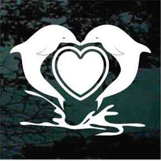 Dolphin Heart Decals | Die Cut Vinyl Decal