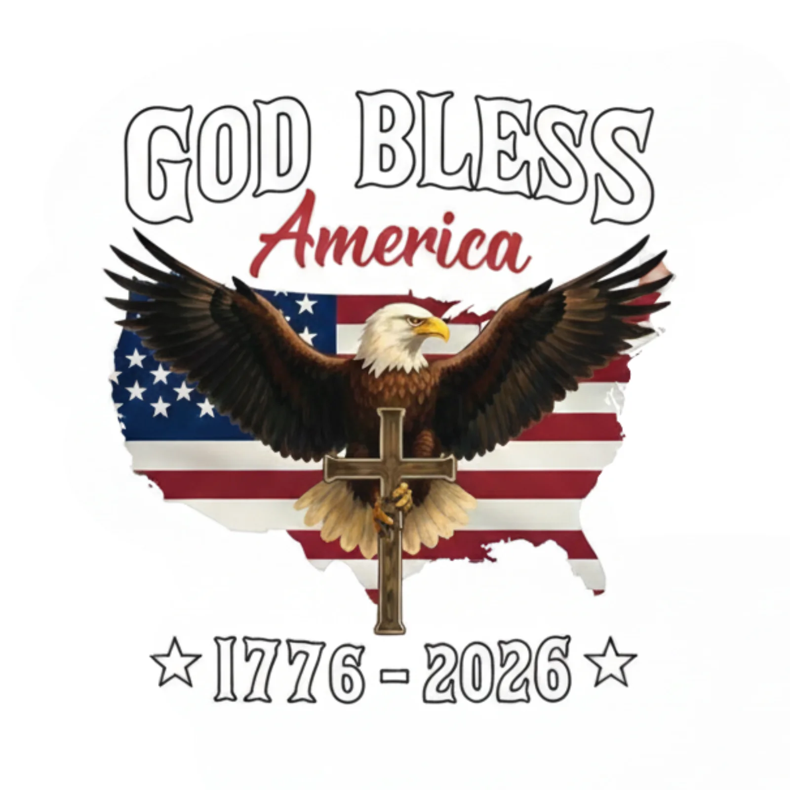Dreamyjuly America 250Th Anniversary Eagle Stickers Independence of Usa Sticker 1776-2026 American Flag Decal  Die Cut Vinyl Decal/ Bumper For Windows, Cars, Trucks, Laptops, Etc.