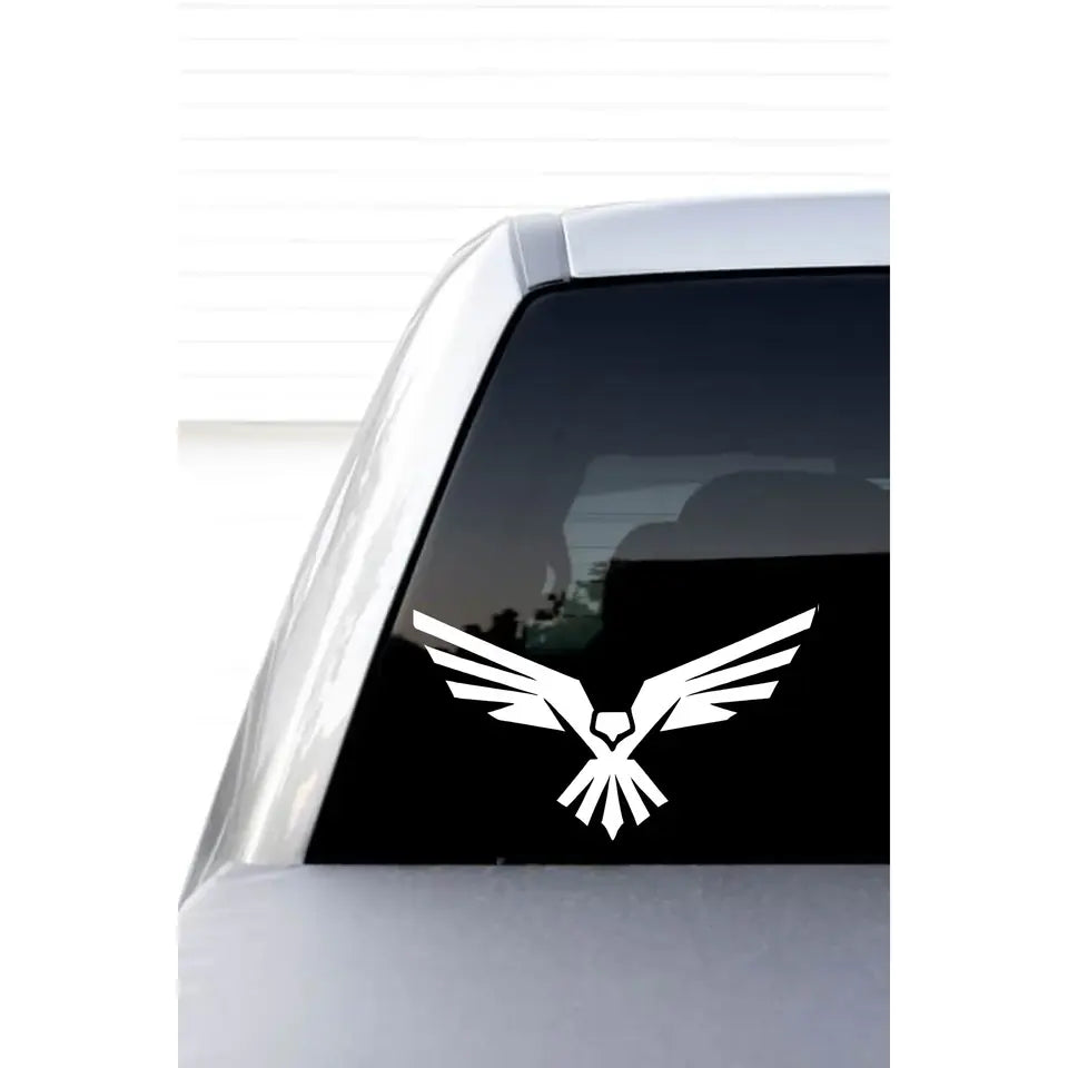 White Eagle Motif Window Sticker for Car and Motorcycle Die Cut Vinyl Decal