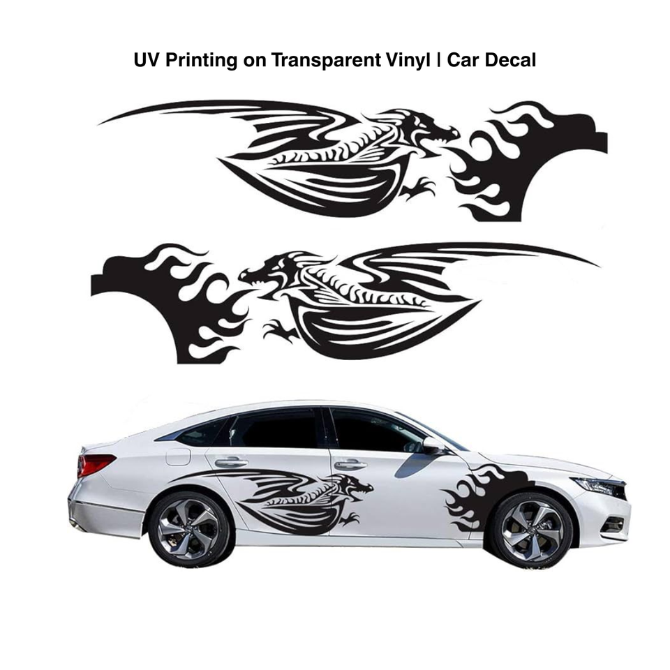Custom Transparent Vinyl UV Printed Car Advertising Sticker Die Cut Vinyl Decal
