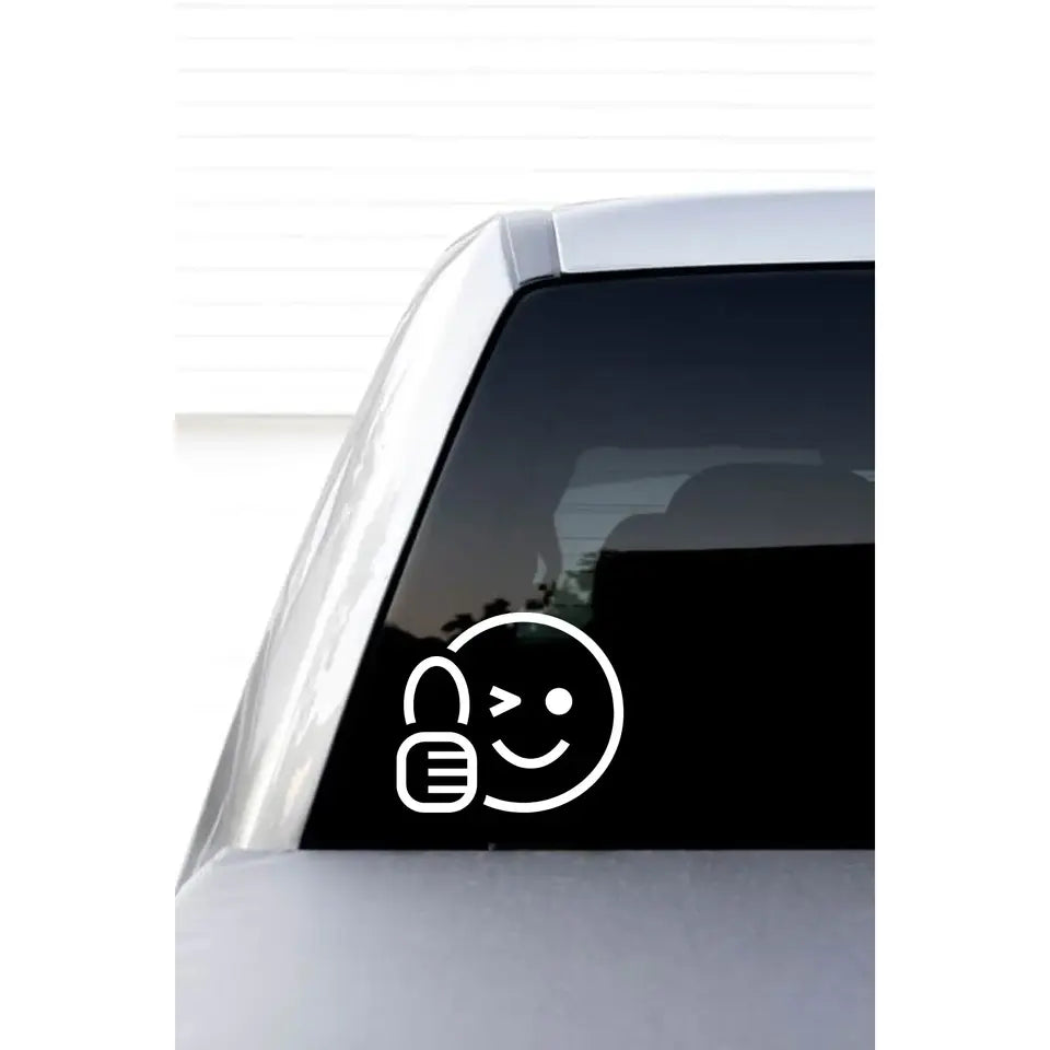 Winking like White Motorcycle and Car Window Label Sticker Die Cut Vinyl Decal