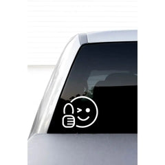 Winking like White Motorcycle and Car Window Label Sticker Die Cut Vinyl Decal