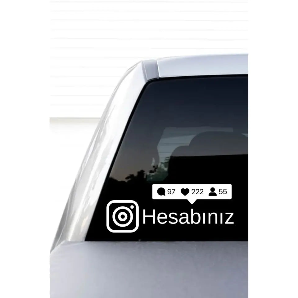Instagram Account Window Sticker for White Car and Motorcycle Customizable Label Die Cut Vinyl Decal