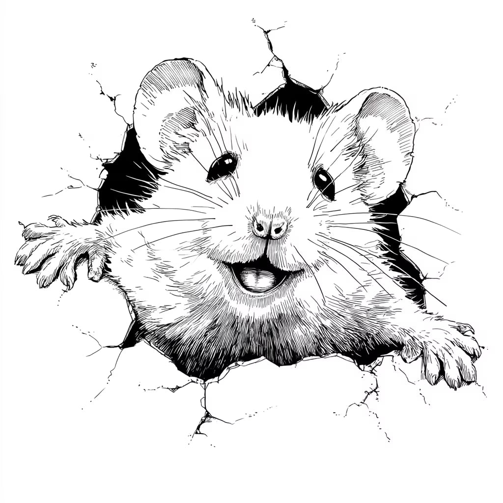 Adorable Mouse Peeking Through Wall Car Sticker   Die Cut Vinyl Decal/ Bumper For Windows, Cars, Trucks, Laptops, Etc.