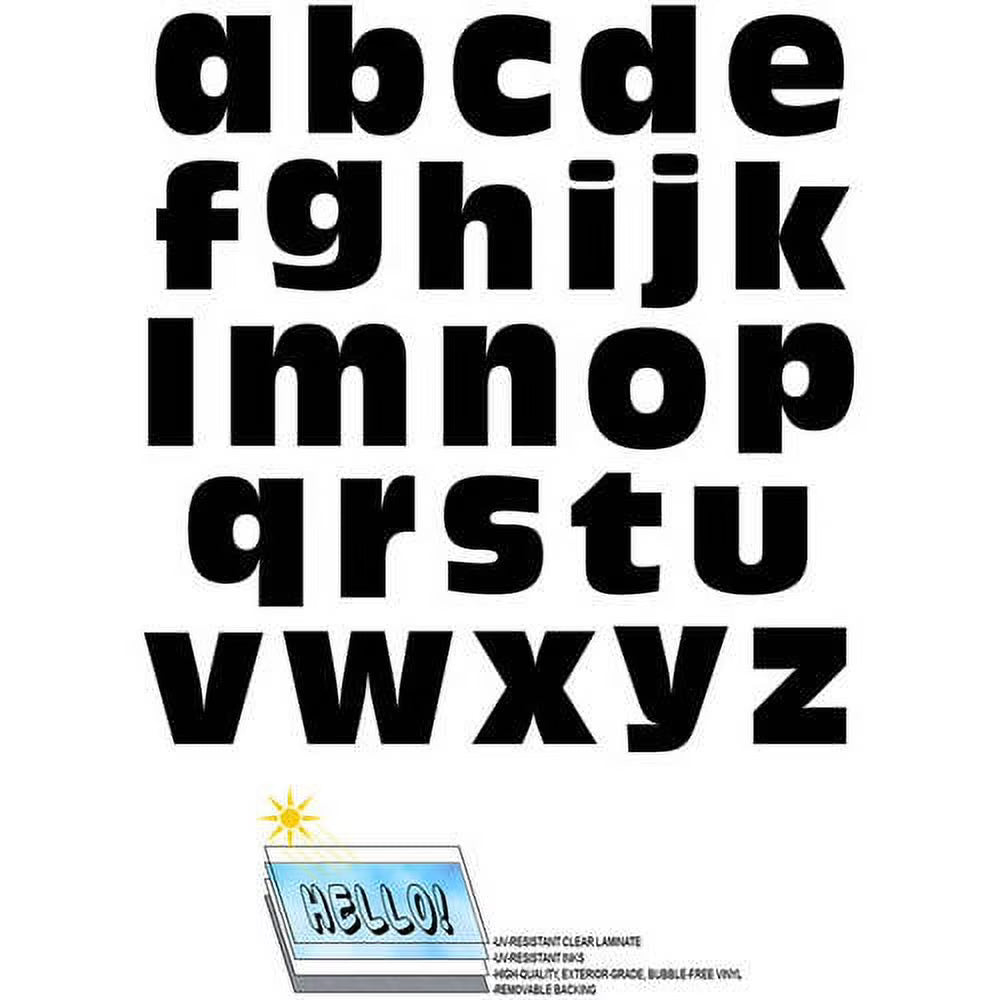 Alphabet Letters Lowercase Black Automotive Car Window Locker Bumper Stickers | Die Cut Vinyl Decal/ Bumper For Windows, Cars, Trucks, Laptops, Etc.