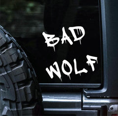 bad-wolf-car-decal-dripping-text-vinyl-sticker-vehicle-window-decoration