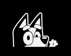 Bluey Peeker - Glossy Cut Vinyl Car Decal Decal Die Cut Vinyl Decal
