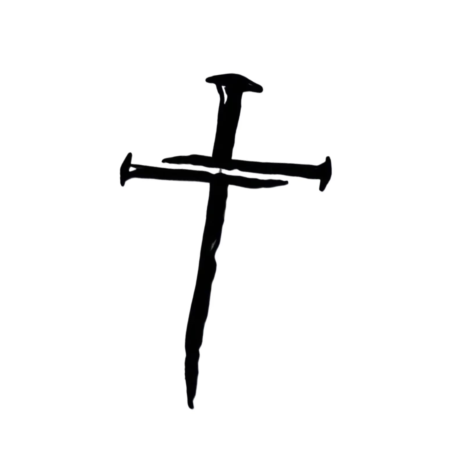 Decal Sticker Crossing Of Nails Christian Symbol Simple Styles Crossing Designs Vehicle Sticker for Car Trucks Laptops | Die Cut Vinyl Decal/ Bumper For Windows, Cars, Trucks, Laptops, Etc.