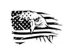 American Flag Bald Eagle Die Cut Vinyl Decal
