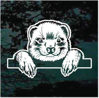 Ferret Peeking Decals | Die Cut Vinyl Decal