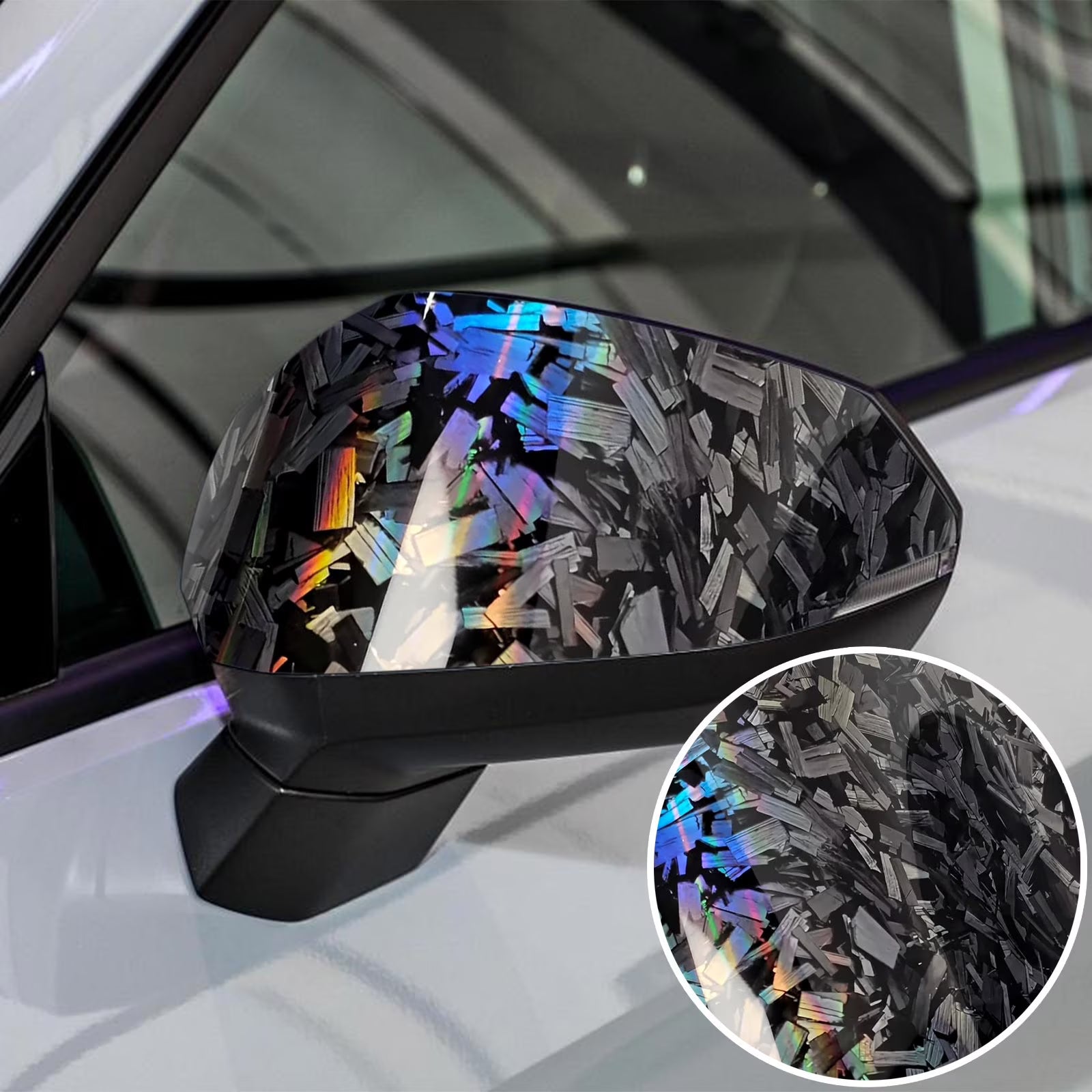 Forged Gloss Carbon Fiber Vinyl Wrap Roll, DIY Car Motorcycle Sticker Sheet, Self-Adhesive Decal Film for Vehicle Customization