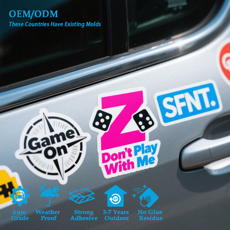 OEM Self Adhesive Waterproof Outdoor PVC Stickers , Die-Cut Decal