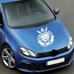 Crown Lion Creative Design Pattern Eco-friendly Waterproof Self-adhesive Universal Fit Die Cut Car Hood Sticker Car, Die-Cut Decal