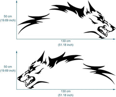 2Pcs/set Running Wolf Graphics Car Body Sticker , Die-Cut Decal