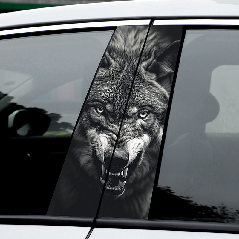 2Pcs B Pillar Trim Cover Center Window Cover Car Window Molding Trim , Die-Cut Decal