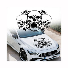 Three Skull Car Hood Side Door Stickers Vinyl Decoration Decals, Die Cut Vinyl Decal