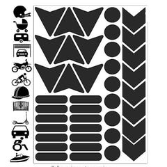 Black PRismatic Reflective Helmet Stickers Safety Adhesive PET Material, Die Cut Vinyl Decal