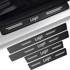 Factory Custom Carbon Fiber Leather Door Sill Protector, Die-Cut Decal