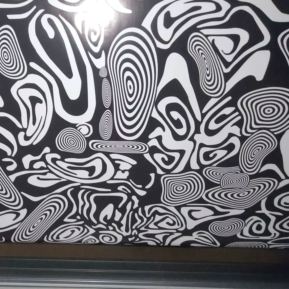 Factory Customized PVC Self-adhesive 3D Black and White zebra Pattern  , Die-Cut Decal