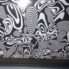 Factory Customized PVC Self-adhesive 3D Black and White zebra Pattern  , Die-Cut Decal
