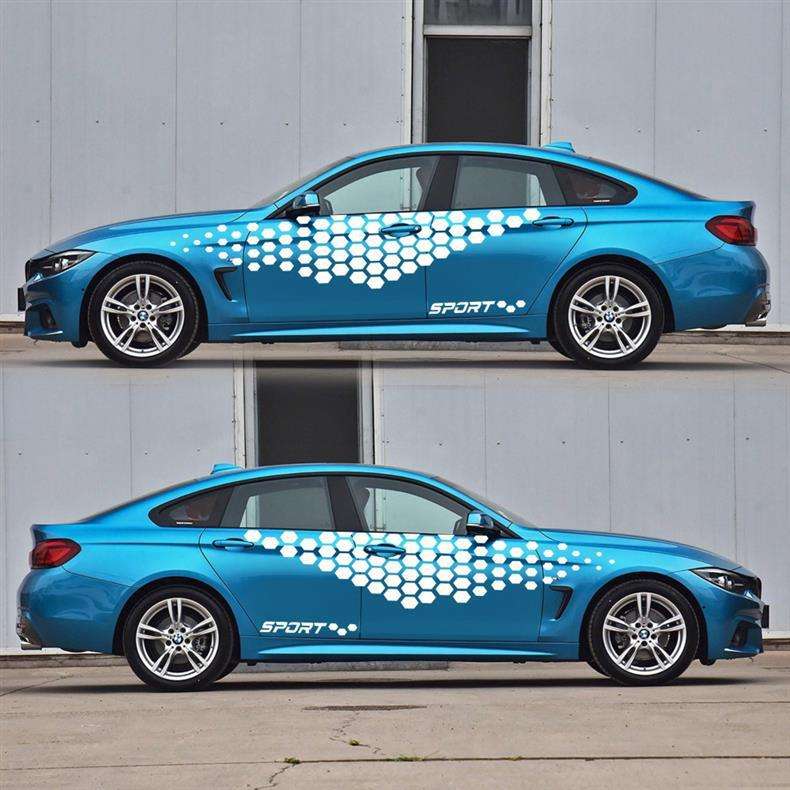 High Quality 2-Piece Car Side Decals for Decoration Factory Sale Vehicle Stickers, Die-Cut Decal