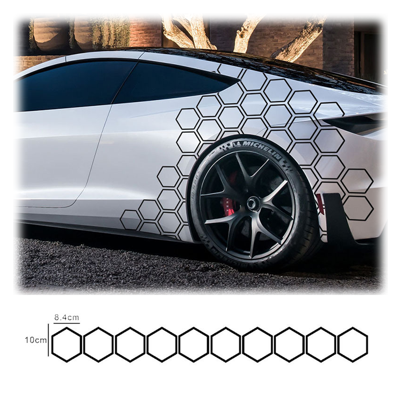 Wrap Sticker Side Body Hexagon Stickers, Die Cut Vinyl Decal