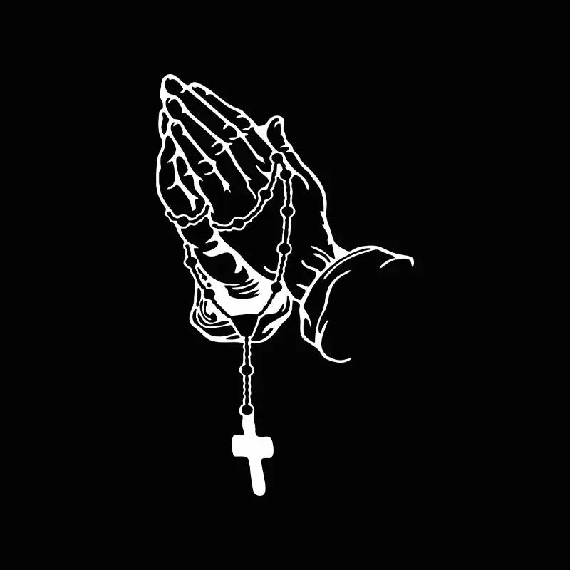 Colorful Prayer Gesture Laser Stickers for Car Interior Fashion Body Die Cut Vinyl Decal