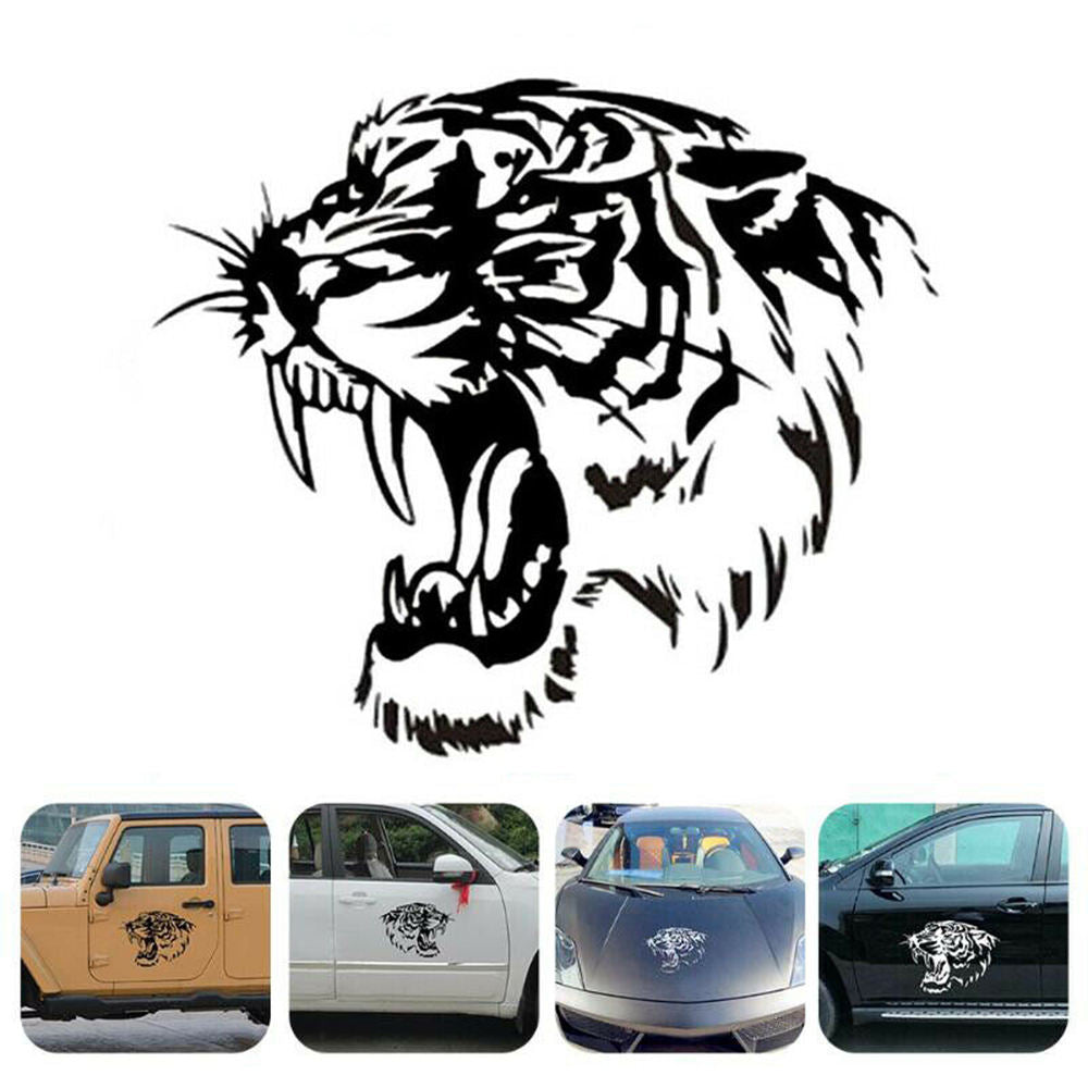 Wholesale Scary Die Cut Customized Tiger Car Decoration Clear Vinyl Sticker, Die Cut Vinyl Decal