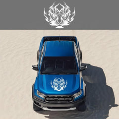 Tiger-striped Car Hood Sticker, Die-Cut Decal