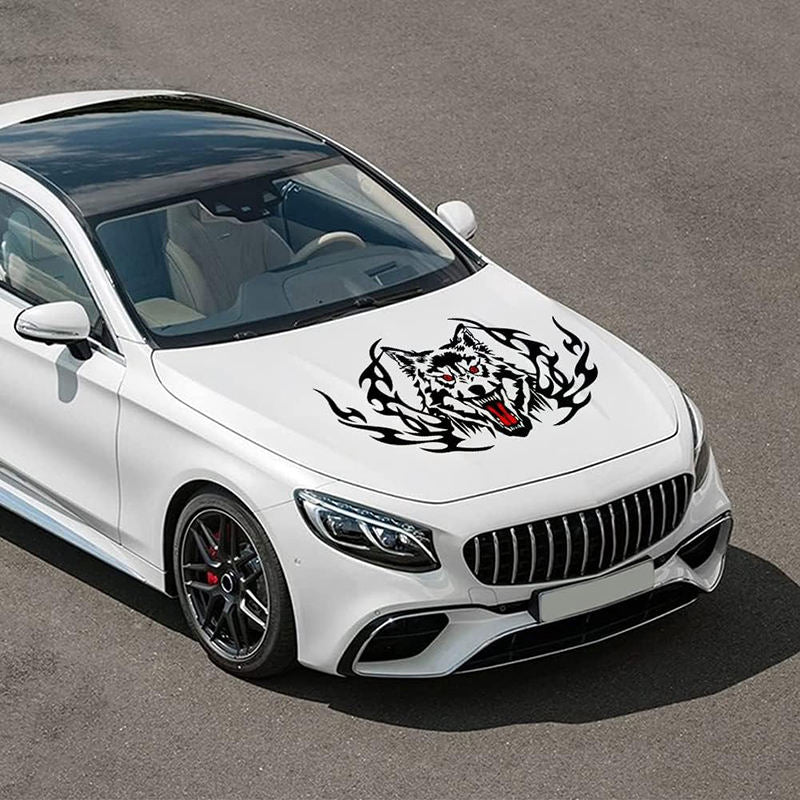 Wolf Head Car Hood Sticker, Die Cut Vinyl Decal