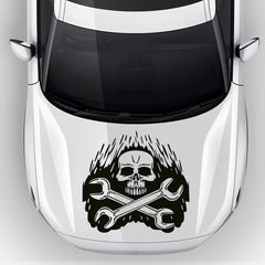 Skull Hood Sticker Personalized Car Decals DIY Modelling Bonnet Graphics, Die Cut Vinyl Decal