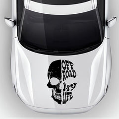 Waterproof Anti-Scratch Skull Alphabet Hood Sticker , Die-Cut Decal