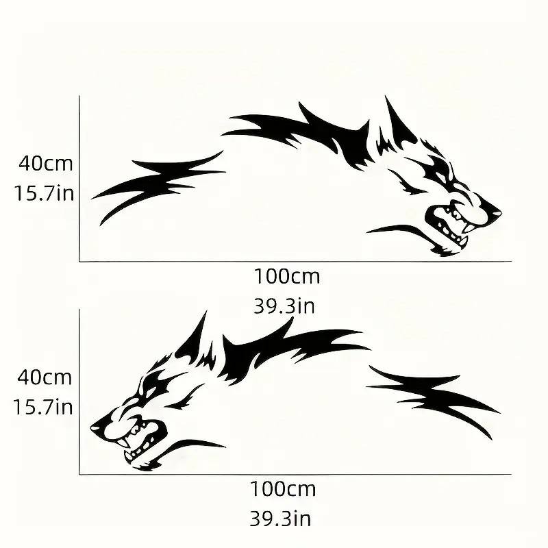Car Stickers Customized 2pcs Wolf Totem Vinyl Car Decals Self-Adhesive Side Door Stickers, Die-Cut Decal