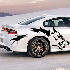 2Pcs/set Running Wolf Graphics Car Body Sticker , Die-Cut Decal