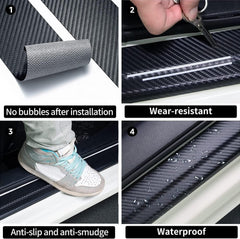 Factory Custom Carbon Fiber Leather Door Sill Protector, Die-Cut Decal