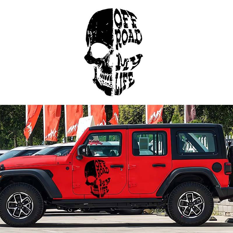 Waterproof Anti-Scratch Skull Alphabet Hood Sticker , Die-Cut Decal