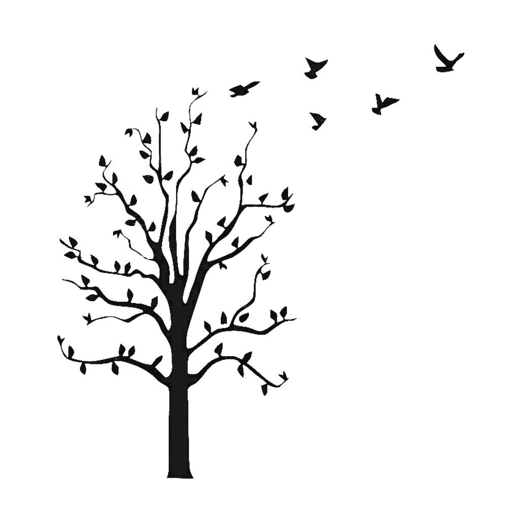 Hloma Tree Flying Birds Auto Car Styling Vehicle Reflective Decals Sticker Decoration | Die Cut Vinyl Decal/ Bumper For Windows, Cars, Trucks, Laptops, Etc.