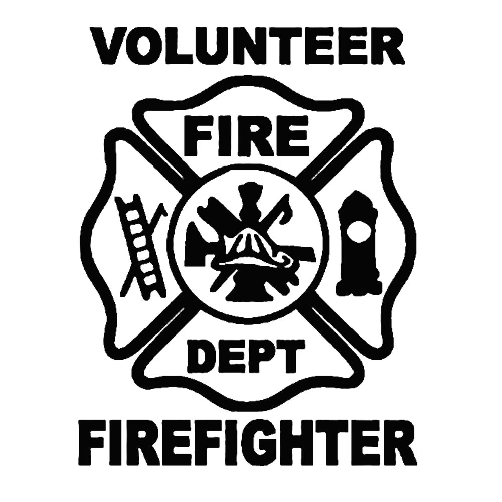 Opvise Volunteer Firefighter Car Vehicle Body Window Reflective Decals Sticker Decor | Die Cut Vinyl Decal/ Bumper For Windows, Cars, Trucks, Laptops, Etc/