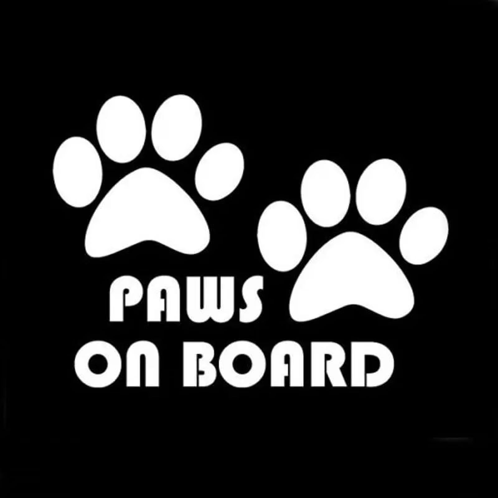 Paws on Board Vehicle Vinyl Sticker, Dog on Board Car Safety Sign  Die Cut Vinyl Decal/ Bumper For Windows, Cars, Trucks, Laptops, Etc.