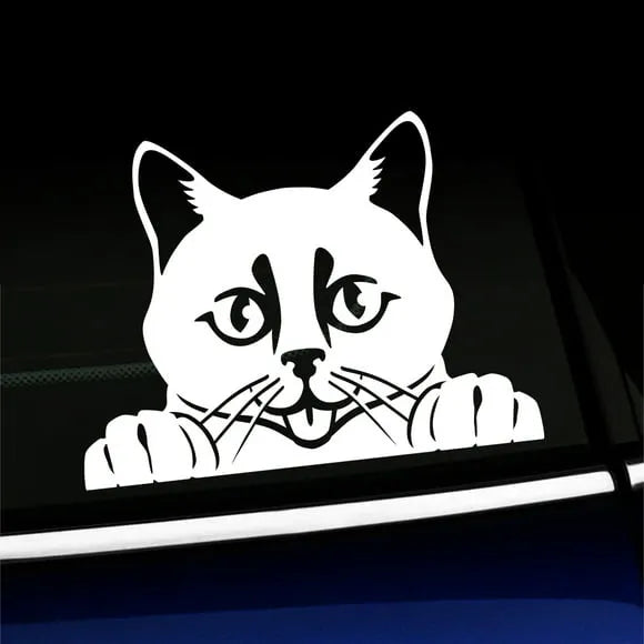 Peeking Cat - Vinyl Car Decal Die Cut Vinyl Decal