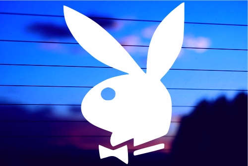 playboy-bunny-vinyl-decal-car-window-sticker-bold-white-design
