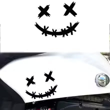 Waterproof Reflective Stickers for Motorcycle Helmet, Demon Smiling Face Decal, Auto Body Decoration, Car Sticker, Laser  Die Cut Vinyl Decal