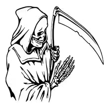 Funny Skeleton Zombie Car Stickers Truck Door DIY God of Death Car Stickers Sickle Totem Front Cover Vinyl Decals for Auto Die Cut Vinyl Decal