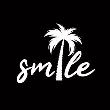 Smile Palm Tree Beach Car Sticker Nautical Theme Removable Waterproof Window Body Decal Die Cut Vinyl Decal