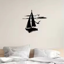 The Floating Boat Art Wall Sticker Is Suitable For Decorating Living rooms, bedrooms, And Dining Rooms With Artistic Walls Die Cut Vinyl Decal