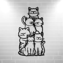 WhimsyCat Metal Minimalist Cat Silhouette Wall Art - 1pc Hanging Decor for Cat Lovers- No-Electricity Outdoor Festive Decoration Die Cut Vinyl Decal
