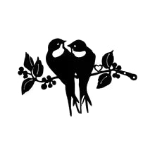 HelloYoung Two Cute Birds On Branch Steel Silhouette Metal Wall Art Home Garden Yard Patio Statue Stake Decoration Perfect Die Cut Vinyl Decal
