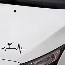 Fashion Kickboxing Glove Man Heartbeat Vinyl Black/Silver Car Sticker  Die Cut Vinyl Decal