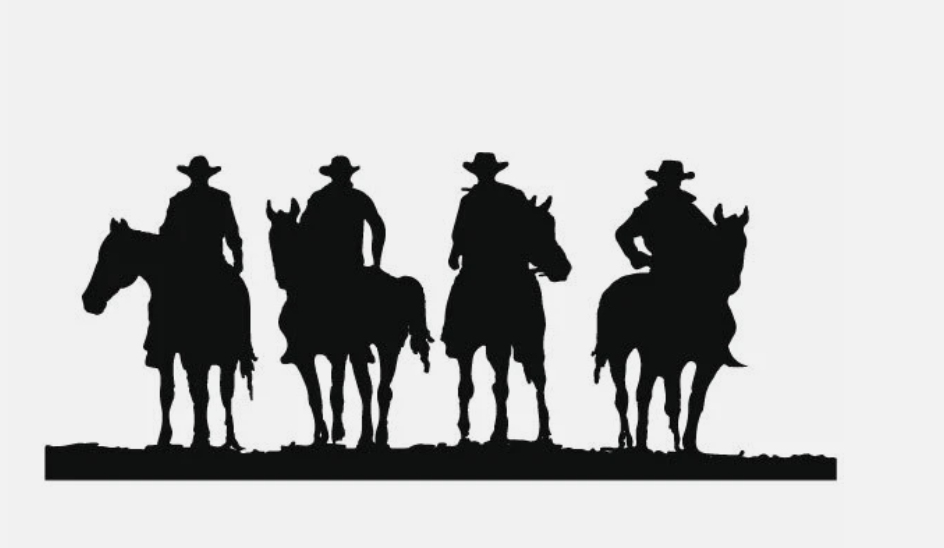 Cowboys on Horseback Die Cut Vinyl Decal